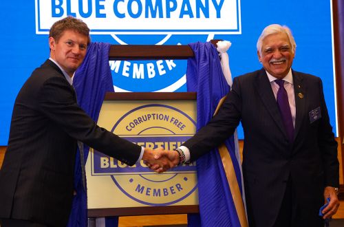 Unveiling of the Blue Company Project by Illicit Finance Director of the British High Commission, Mr. Tom Green and Founder of the Blue Company Project, Mr. Nizar Juma